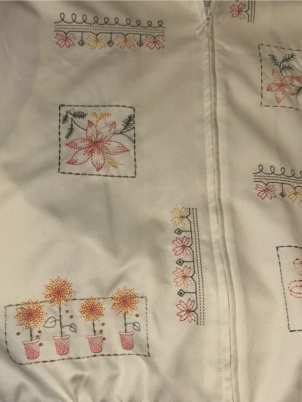 Vintage 90s Embroidered Floral Cottagecore Grandmacore Volup Jacket sz 14